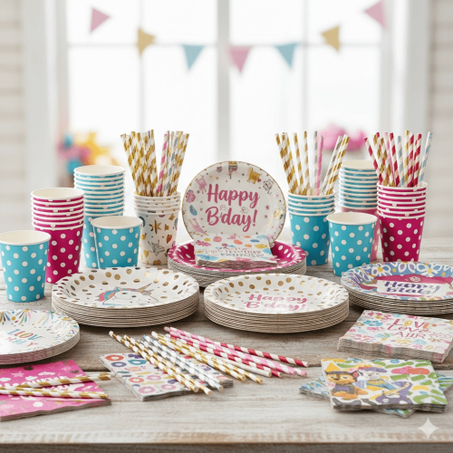 Farfurii/ Pahare/ Servetele/ Paie/ Tacamuri